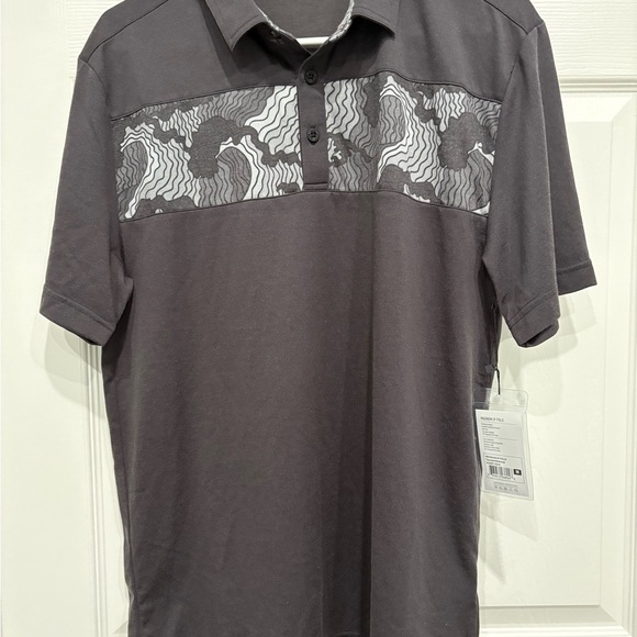 Gray Patterned Men's Polo Shirt - Picture 1 of 5
